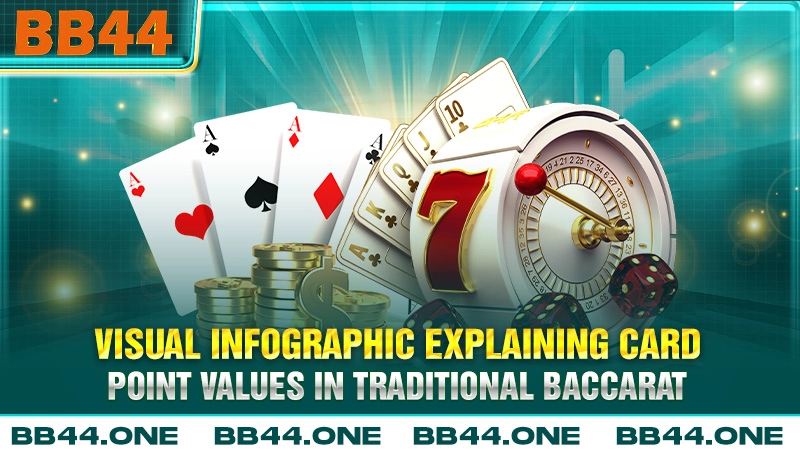 Infographic explaining card point values in Baccarat for beginners