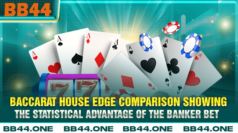Baccarat house edge comparison showing the statistical advantage of the Banker bet