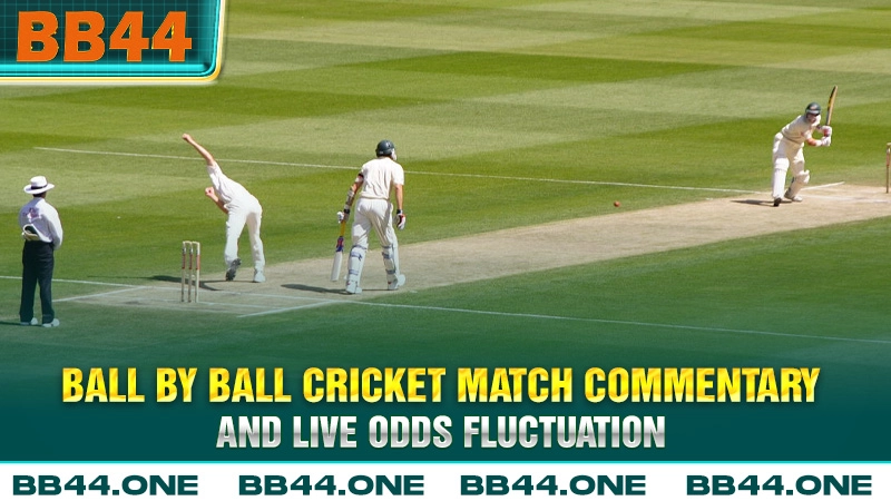 Ball by ball cricket match commentary and live odds fluctuation