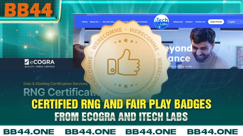 Certified RNG and fair play badges from eCOGRA and iTech Labs