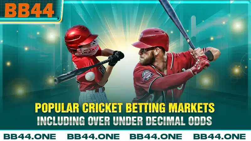 Popular cricket betting markets including Over Under and decimal odds