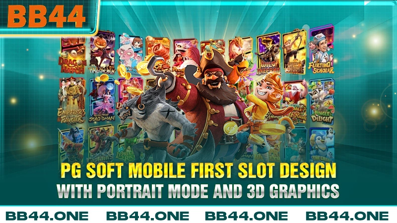 PG Soft mobile first slot design with portrait mode and 3D graphics