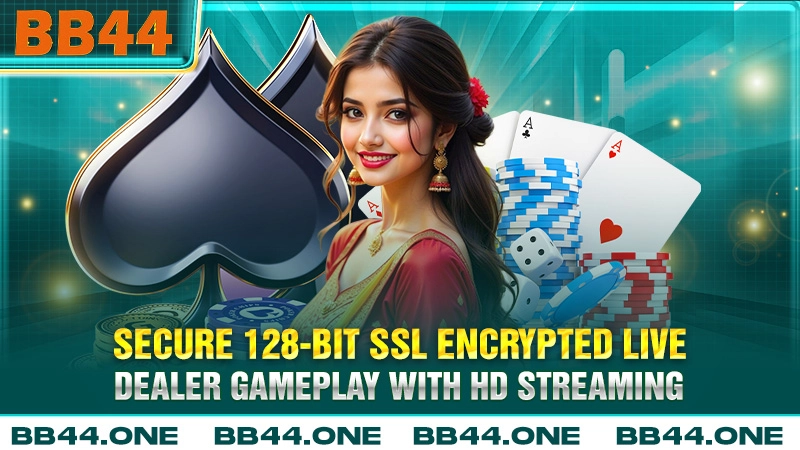 Secure 128-bit SSL encrypted live dealer Andar Bahar gameplay on BB44
