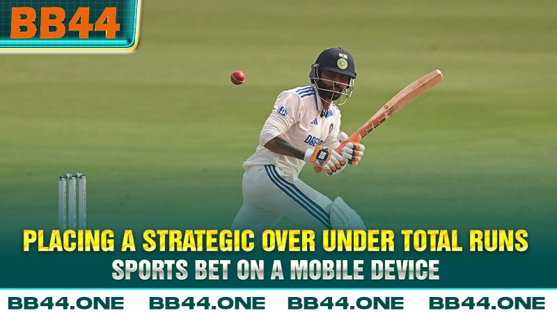 Placing a strategic over under total runs cricket bet on the BB44 mobile app