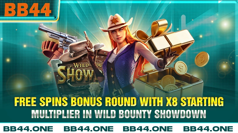 Wild Bounty Showdown free spins bonus round with x8 starting multiplier
