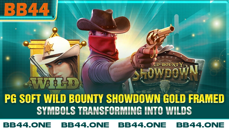 PG Soft Wild Bounty Showdown gold framed symbols transforming into wilds