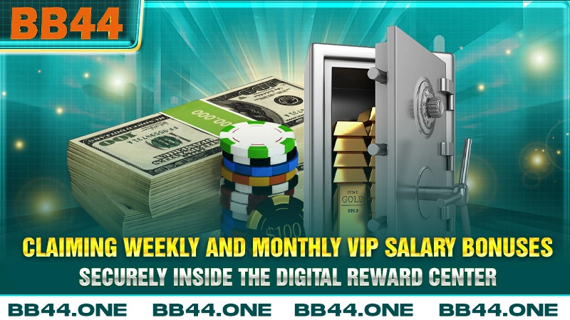 Claiming weekly and monthly VIP salary bonuses securely inside the digital reward center