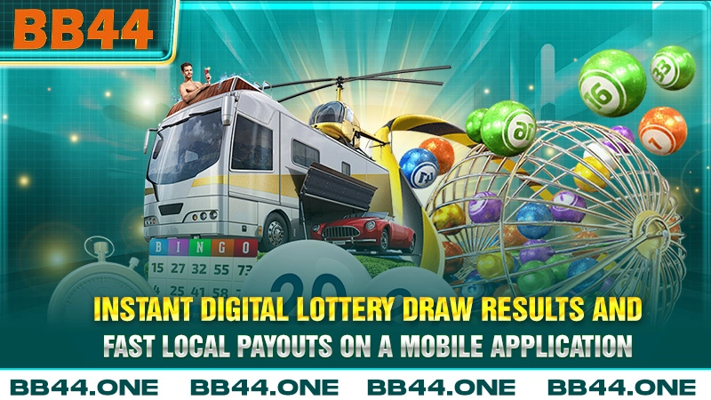 Instant digital lottery draw results and fast local payouts on a mobile application