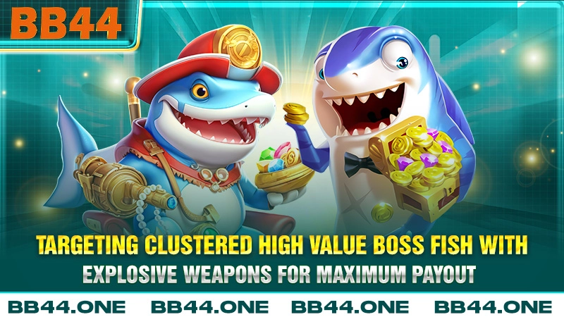 Targeting clustered high value boss fish with explosive weapons for maximum payout